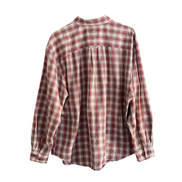 VTG Witts End Plaid LS Shirt Button Front Top Red Green White Men Large - Picture 9 of 13
